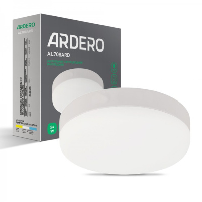 Накладний світлодіодний світильник Ardero AL708ARD білий коло 24W 2400Lm 5000K
