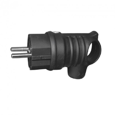 Вилка з/з кутова каучукова16A Lemanso 