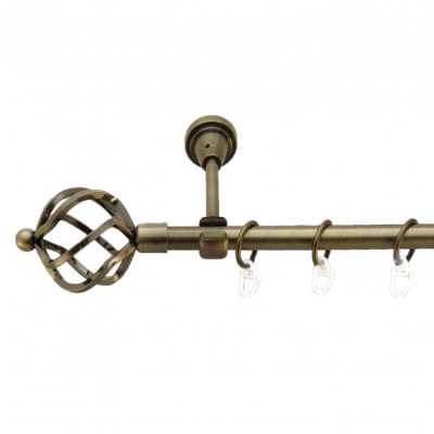 Карниз металевий Orvit Ажур однорядний 16 мм 240см Антик