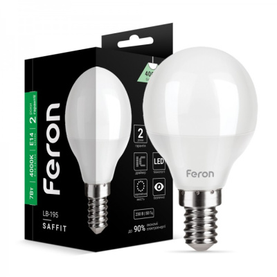 P45 Е14 7W 4000K LED 230V  720Lm  Лампа світодіодна Ферон