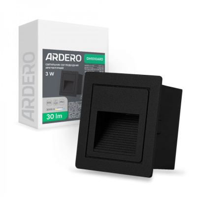 Архітектурний світильник Feron DH1010 230V 3W  30Lm 3000K чорний  квадрат85*85-79 IP54 