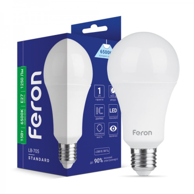 Лампа світодіодна Ферон A70 Е27 15W 6500K LED 230V 1250Lm