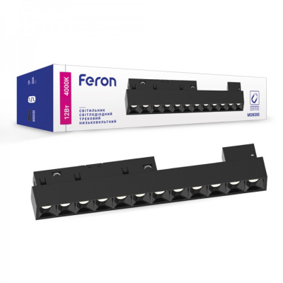 Магнітний трековий світильник Feron MGN300 18W чорний