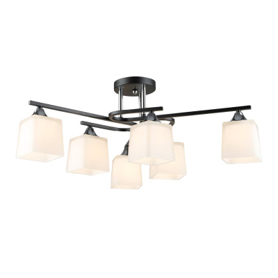 Люстра стельова Sirius B N6194/6 BK+CH на 6 плафонів чорна