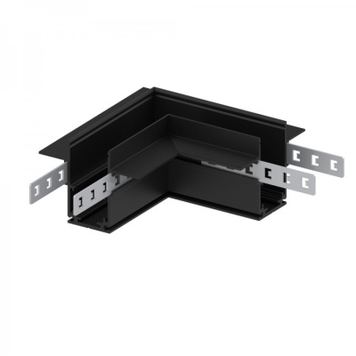 З'єднувач кутовий для низьковольтного вбудованого шинопровода Feron LD2004 чорний