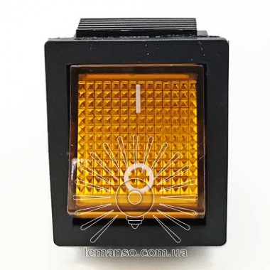 Перемикач  Lemanso великий жовтий з підсв. 
