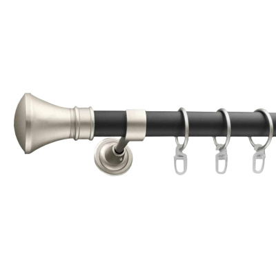 Карниз металевий Orvit Люксор однорядний 25 мм 200см чорний/сатин