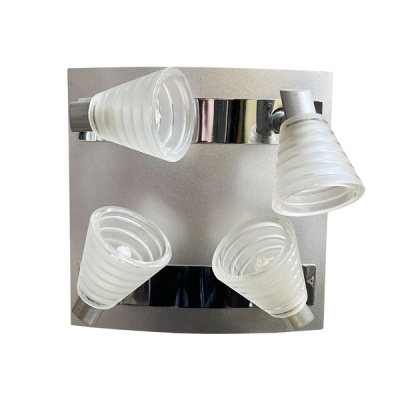 Люстра Brilux cтелева на 4 плафони срібна 758