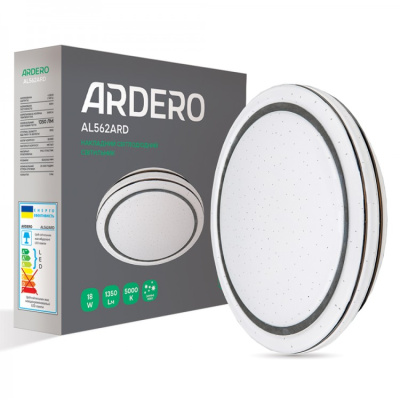 Накладний світлодіодний світильник Ardero AL562ARD коло зіркове 18W 1350Lm 5000K 265*60mm
