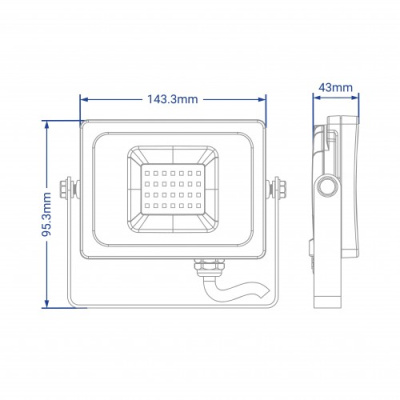 Світлодіодний прожектор Feron LL-9030 30W 6400K IP65 чорний