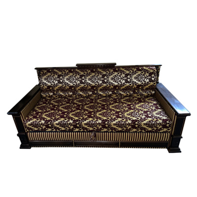 Диван Орфей(3) зета бордо+полоса(боковини дерево) {438 }