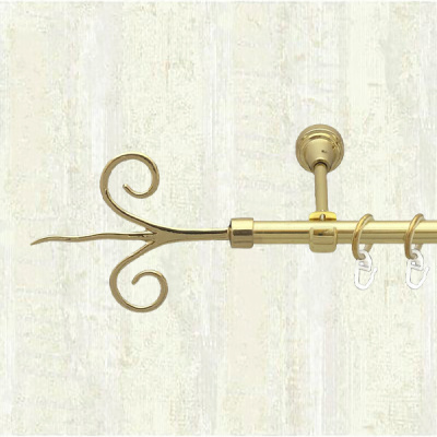 Карниз металевий Orvit Фантазія однорядний 16мм 200см золото