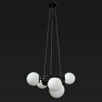 Люстра Loft чорна на тросах DW-2070-5 BK