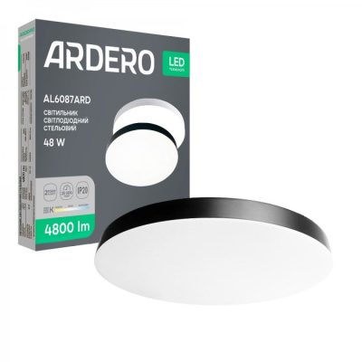 Накладний світлодіодний світильник Ardero AL6087ARD коло 48W 4800Lm 3000K-6000K чорний