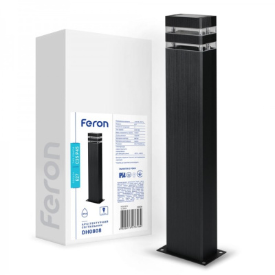 Архітектурний світильник Feron DH0808 чорний під лампу E-27 65*110*600 IP54 стовб