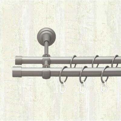 Карниз металевий Orvit Заглушка двохрядний 19/19 мм 160см сатин