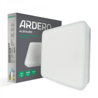Накладний світлодіодний світильник Ardero AL804ARD 48W квадрат ДЕКОР 4080Lm 5000K 300*300*40mm