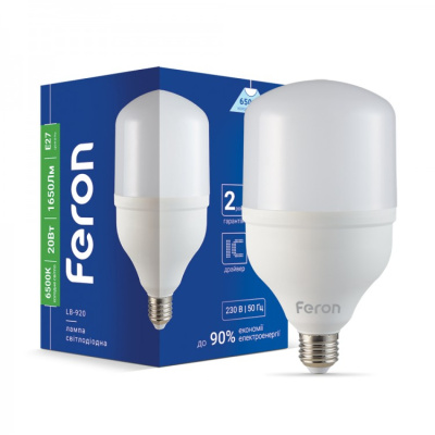 A80 Е27 20W 6500K LED 230V  Лампа світодіодна Ферон