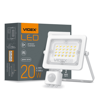 Прожектор  20W 230V 5000K IP65 VL-F2e-205W з датчиком руху та освітленості  VIDEX