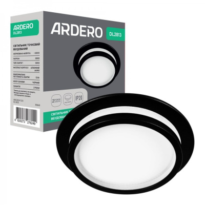 Вбудований точковий світильник Feron DL2813 чорний під л-пу GX53